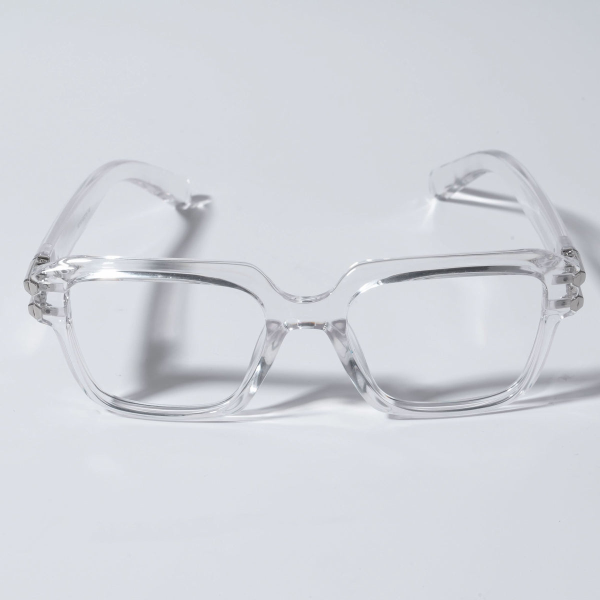 Eyejack Wolf Transparent Square Eyeglasses for Men & Women (82110MG4962-C3)