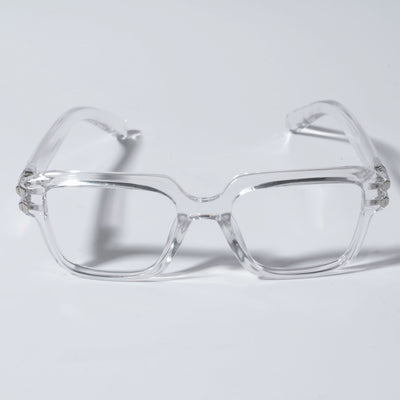 Eyejack Wolf Transparent Square Eyeglasses for Men & Women (82110MG4962-C3)