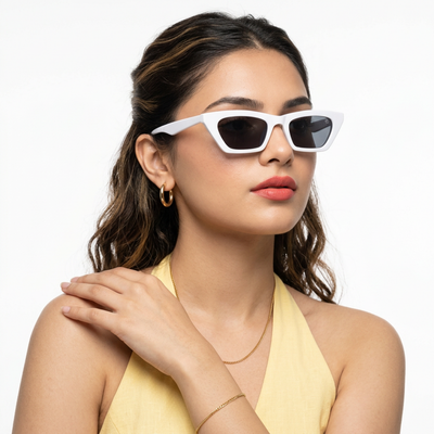 Eyejack White Cateye Sunglasses for Women (5003CL1229)