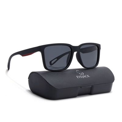 Eyejack Black Wayfarer Polarized Sunglasses for Men & Women (5066PCL1239)