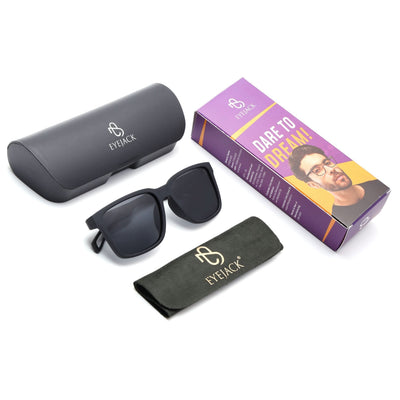 Eyejack Black Wayfarer Polarized Sunglasses for Men & Women (5066PCL1239)