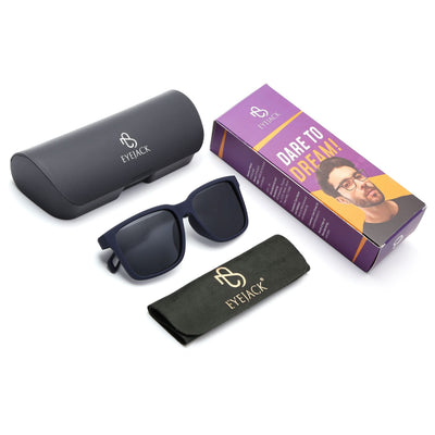 Eyejack Navy Blue Wayfarer Polarized Sunglasses for Men & Women (5066PCL1240)