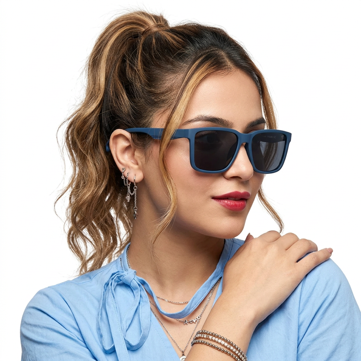 Eyejack Blue Wayfarer Polarized Sunglasses for Men & Women (5066PCL1241)