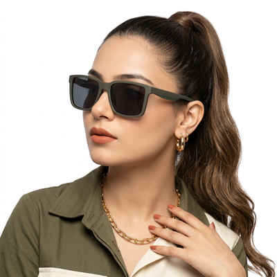 Eyejack Green Wayfarer Polarized Sunglasses for Men & Women (5066PCL1242)