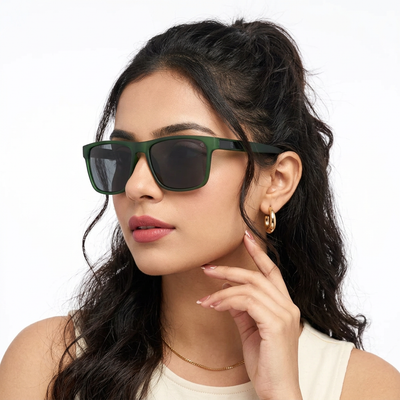 Eyejack Dark Green Wayfarer Polarized Sunglasses for Men & Women (5078PCL1284)