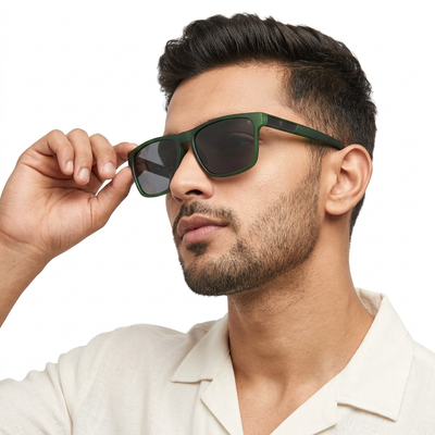 Eyejack Dark Green Wayfarer Polarized Sunglasses for Men & Women (5078PCL1284)