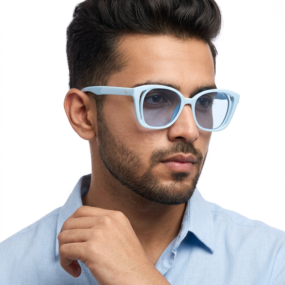 Eyejack Sky Blue Round Sunglasses for Women (5082CL1222)