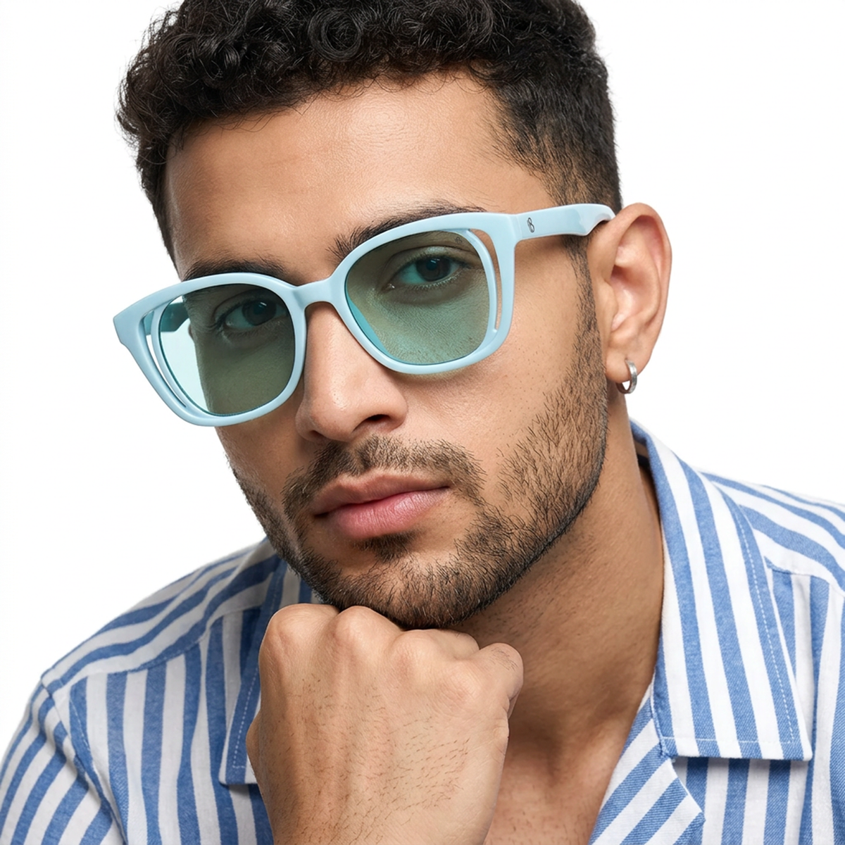 Eyejack Sea Blue Round Sunglasses for Women (5082CL1224)