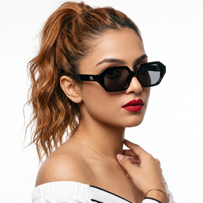Eyejack Black Square Sunglasses for Men & Women (5088CL1254)