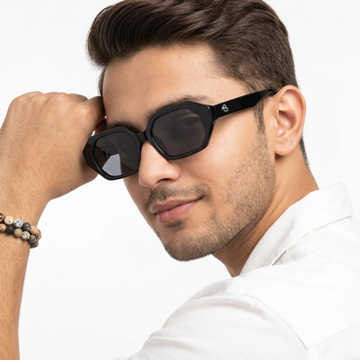 Eyejack Black Square Sunglasses for Men & Women (5088CL1254)