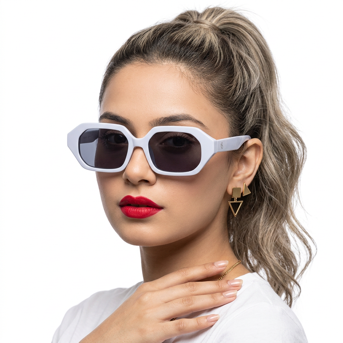 Eyejack White Square Sunglasses for Men & Women (5088CL1255)