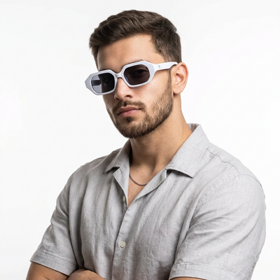 Eyejack White Square Sunglasses for Men & Women (5088CL1255)