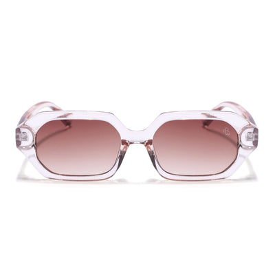 Eyejack Light Pink Square Sunglasses for Men & Women (5088CL1259)