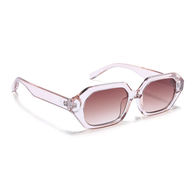 Eyejack Light Pink Square Sunglasses for Men & Women (5088CL1259)