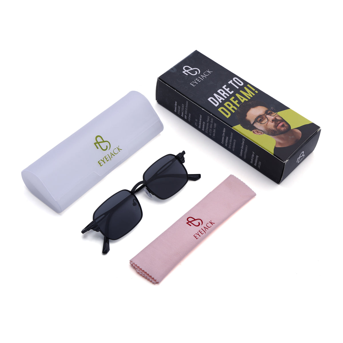 LINE I Black Rectangle Sunglasses (5111CL2587)