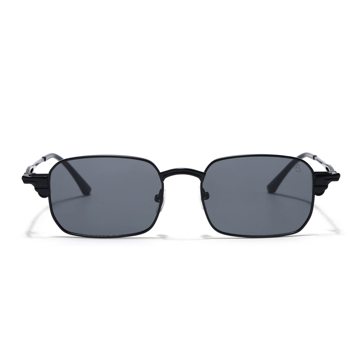 Eyejack Black Rectangle Sunglasses for Men & Women (5111CL2587)