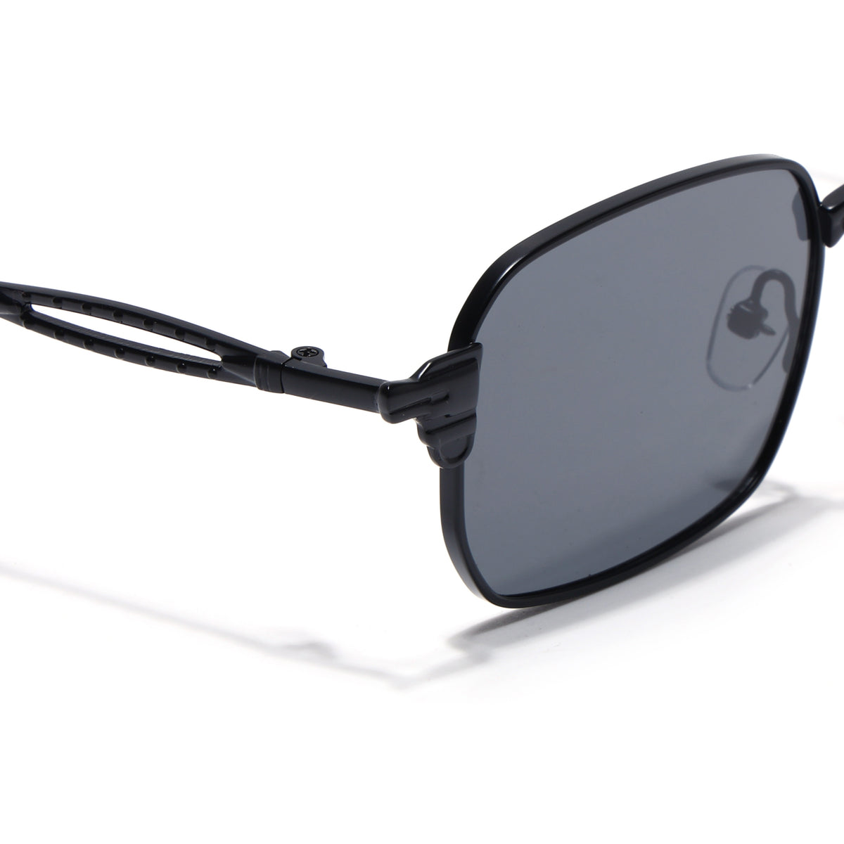 Eyejack Black Rectangle Sunglasses for Men & Women (5111CL2587)