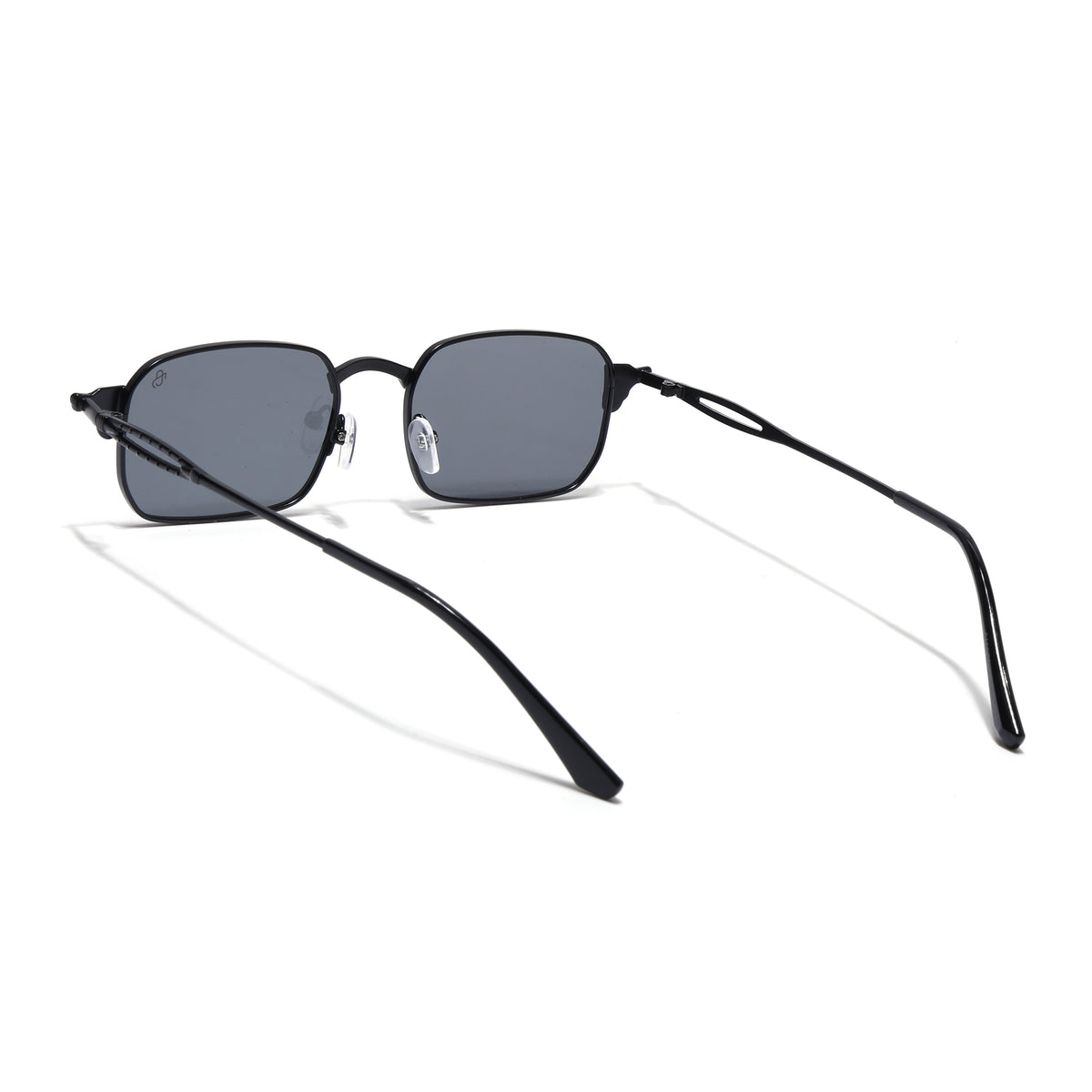 Eyejack Black Rectangle Sunglasses for Men & Women (5111CL2587)