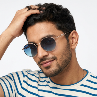 LOOP I Golden Round Sunglasses (5113CL2585)