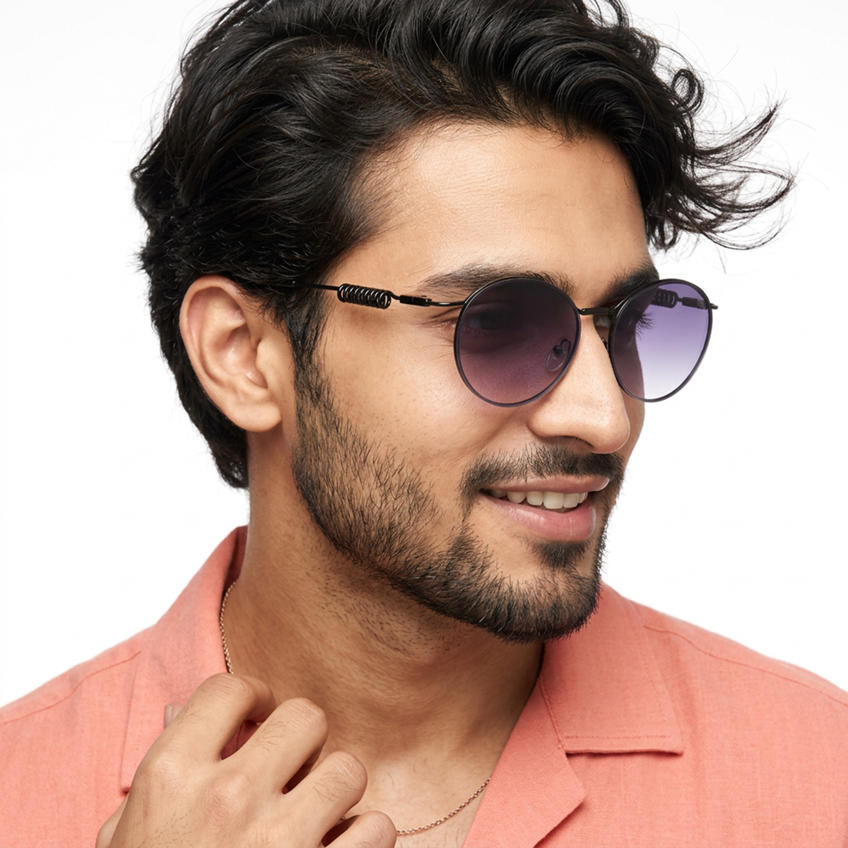 LOOP I Black Round Sunglasses (5113CL2583)