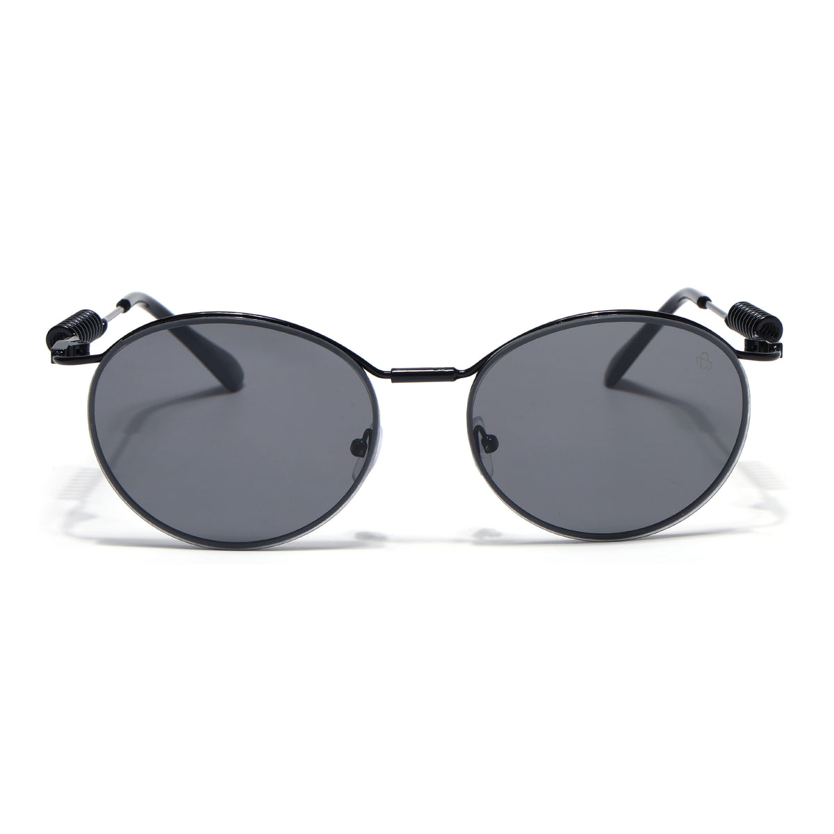 Eyejack Black Oval Sunglasses for Men & Women (5113CL2582)