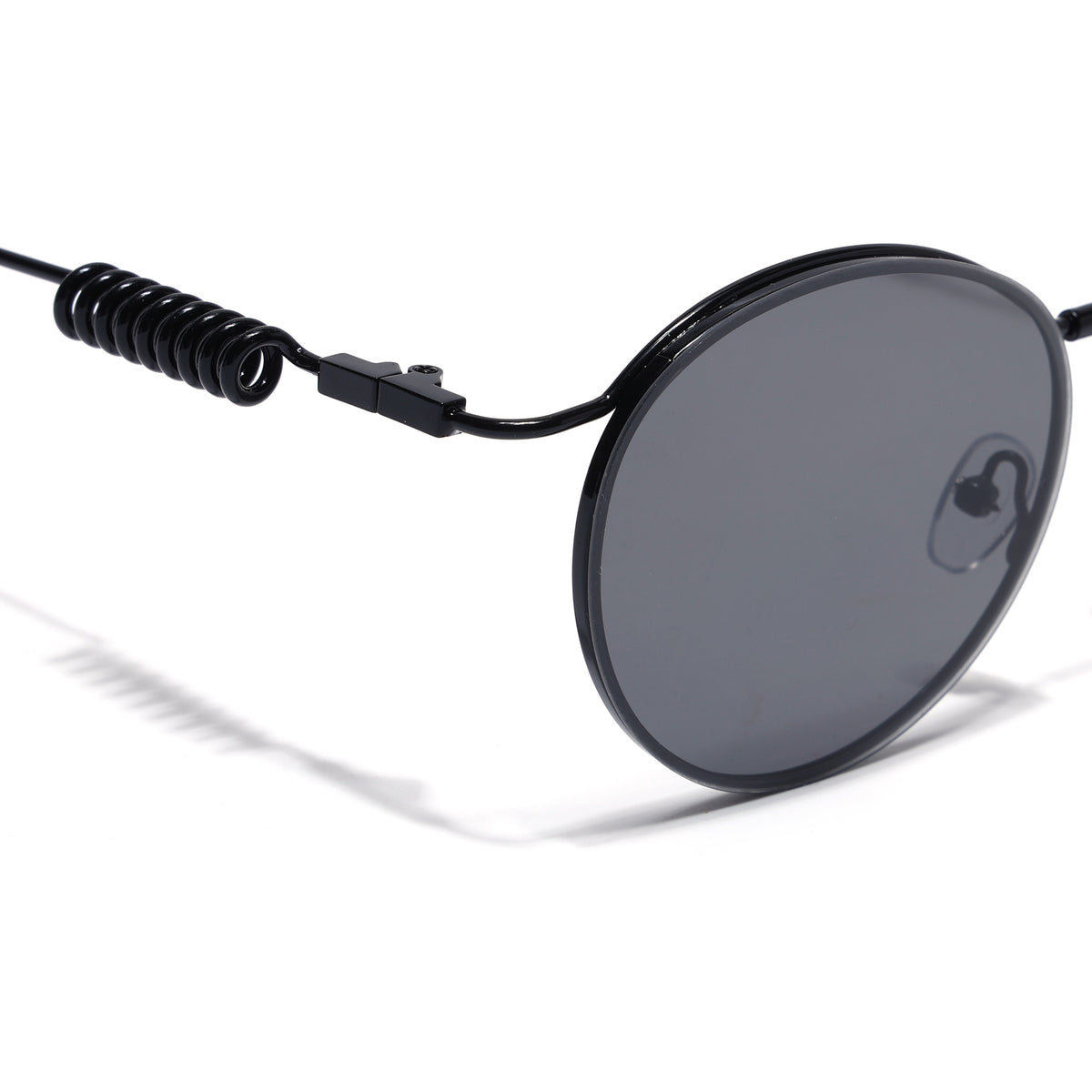 Eyejack Black Oval Sunglasses for Men & Women (5113CL2582)