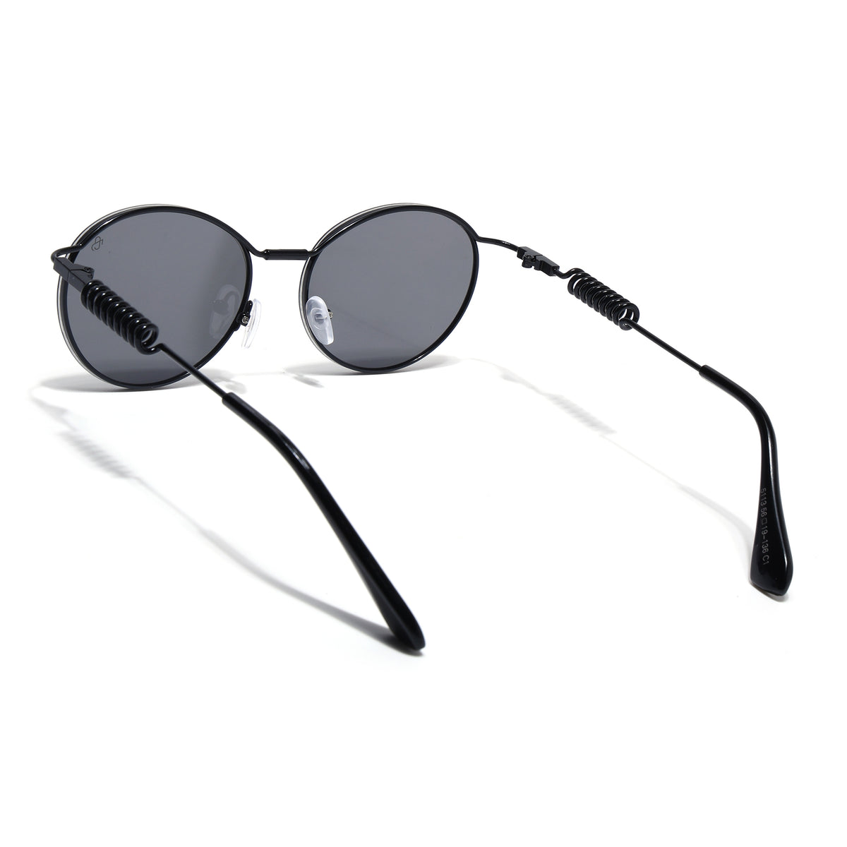 Eyejack Black Oval Sunglasses for Men & Women (5113CL2582)