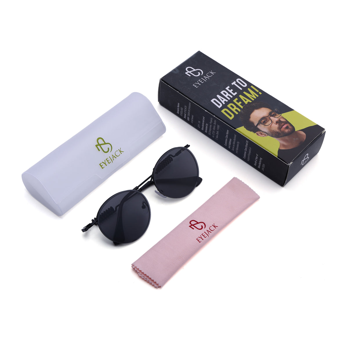 LOOP I Black Round Sunglasses (5113CL2582)