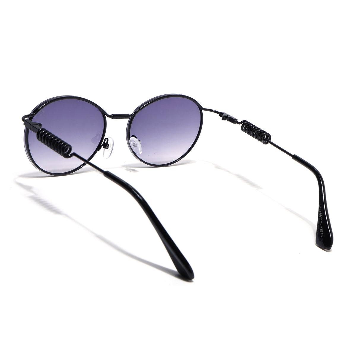 Eyejack Black Oval Sunglasses for Men & Women (5113CL2583)