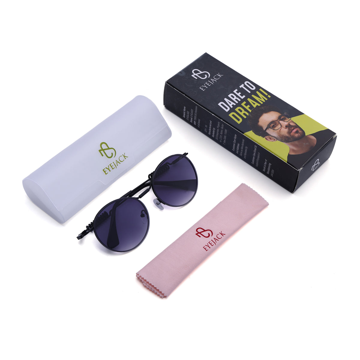 LOOP I Black Round Sunglasses (5113CL2583)