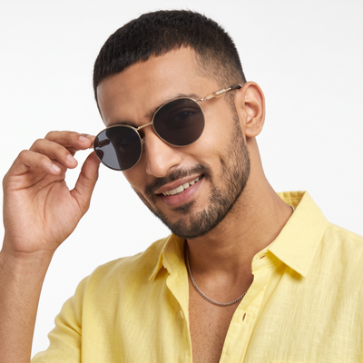 LOOP I Golden Round Sunglasses (5113CL2584)