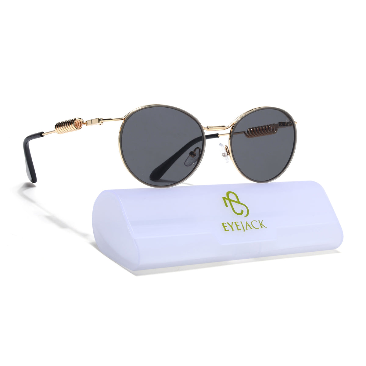 Eyejack Golden Oval Sunglasses for Men & Women (5113CL2584)