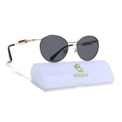 Eyejack Golden Round Sunglasses for Men & Women (5113CL2584)
