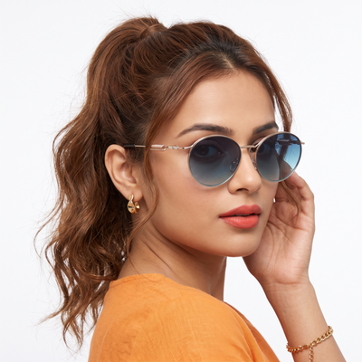 LOOP I Golden Round Sunglasses (5113CL2585)