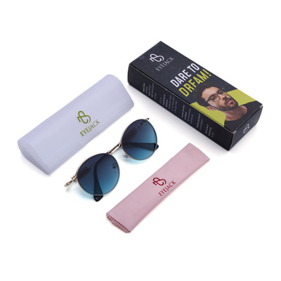 Eyejack Golden Round Sunglasses for Men & Women (5113CL2585)