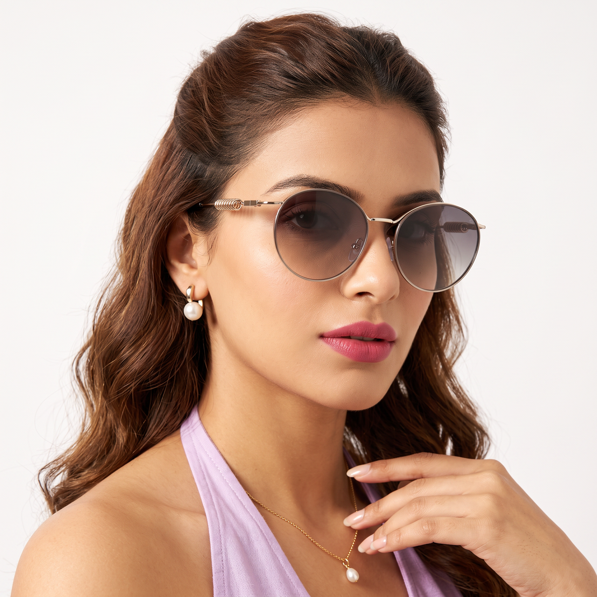 LOOP I Golden Round Sunglasses (5113CL2584)