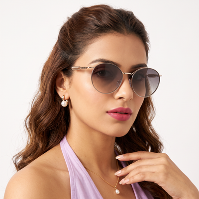 LOOP I Golden Round Sunglasses (5113CL2584)