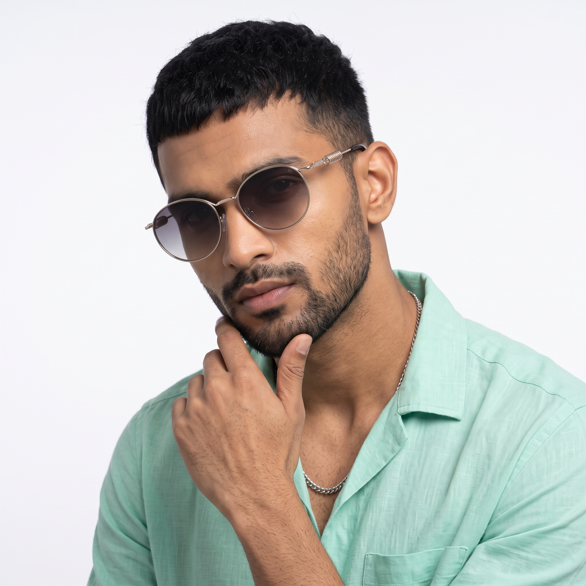 LOOP I Golden Round Sunglasses (5113CL2586)