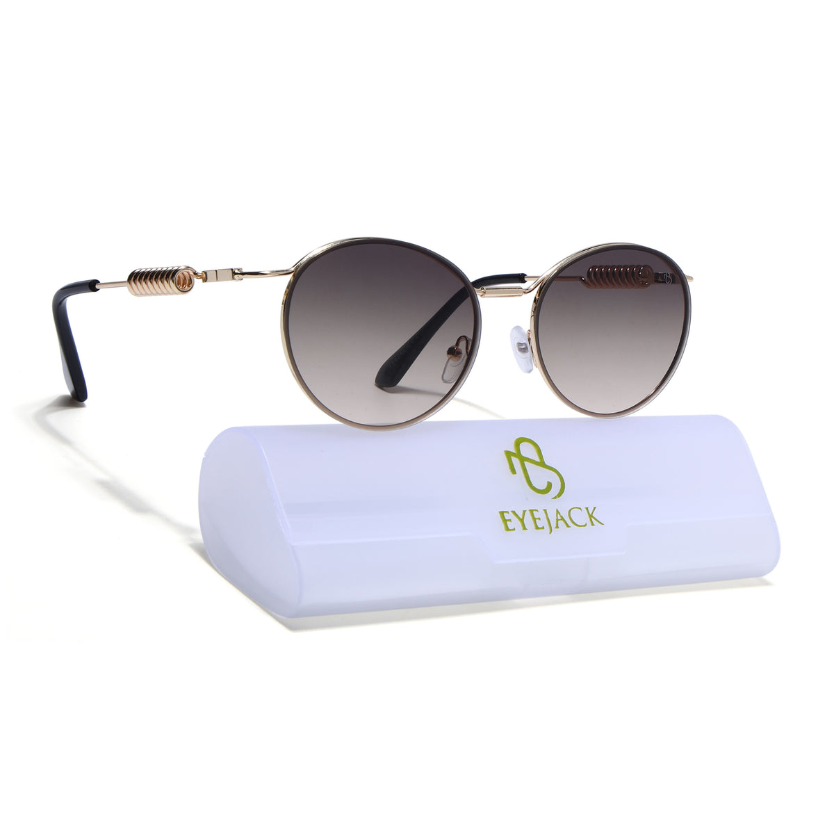 Eyejack Golden Oval Sunglasses for Men & Women (5113CL2586)