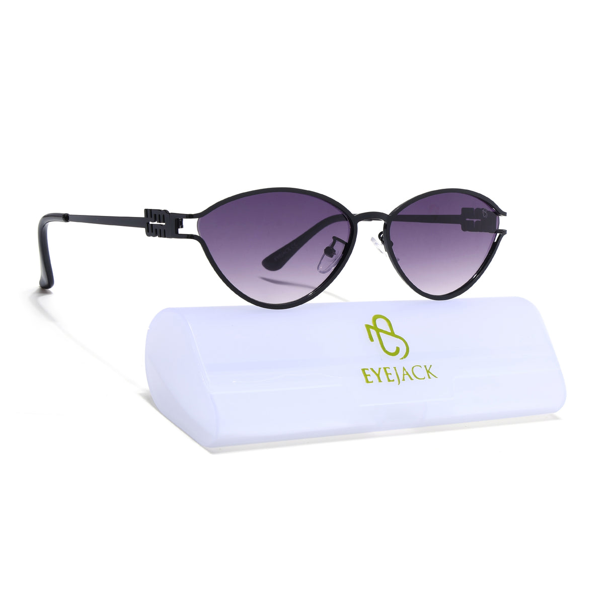Eyejack Black Cateye Sunglasses for Women (5114CL2570)