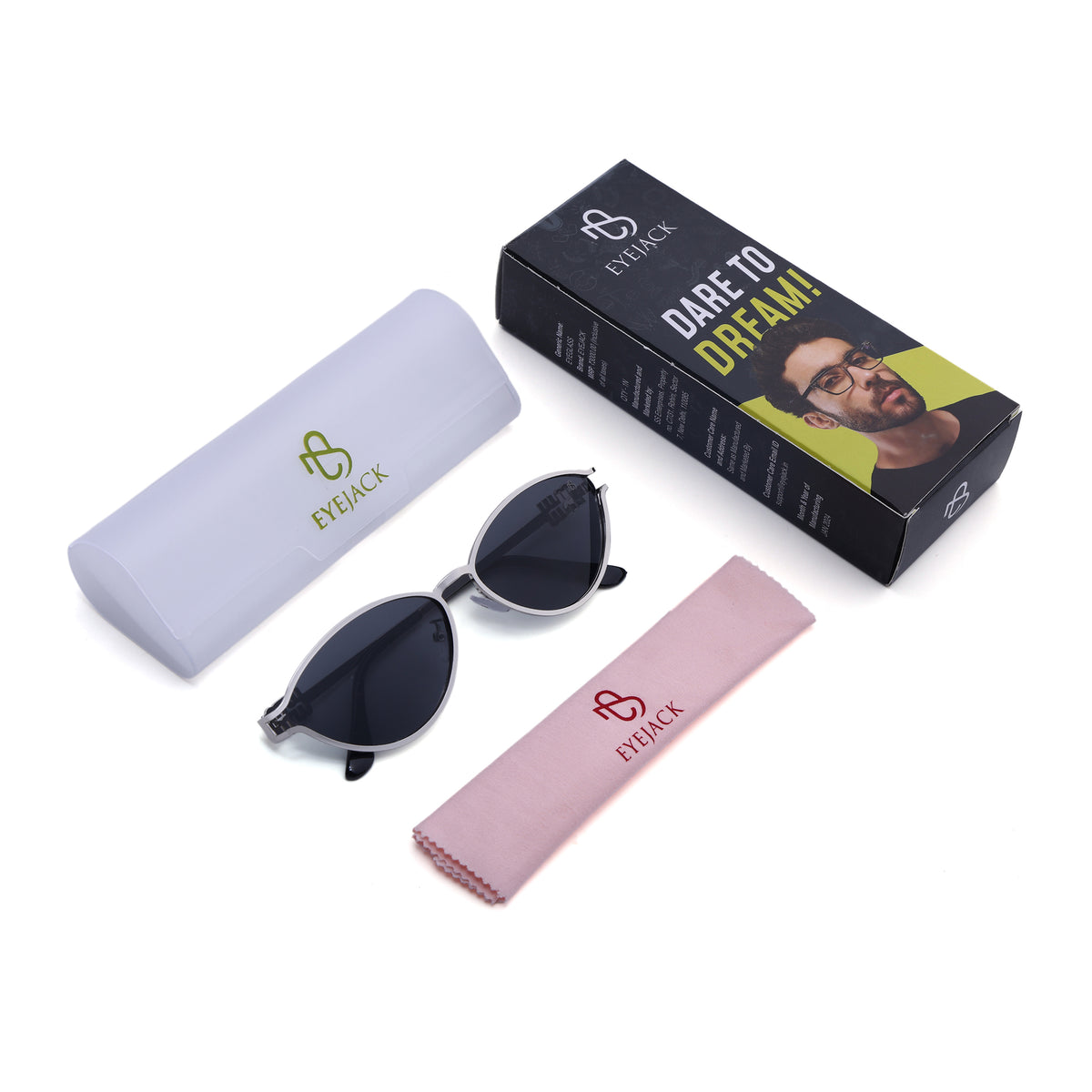 Curve I Silver Cateye Sunglasses for Women (5114CL2579)