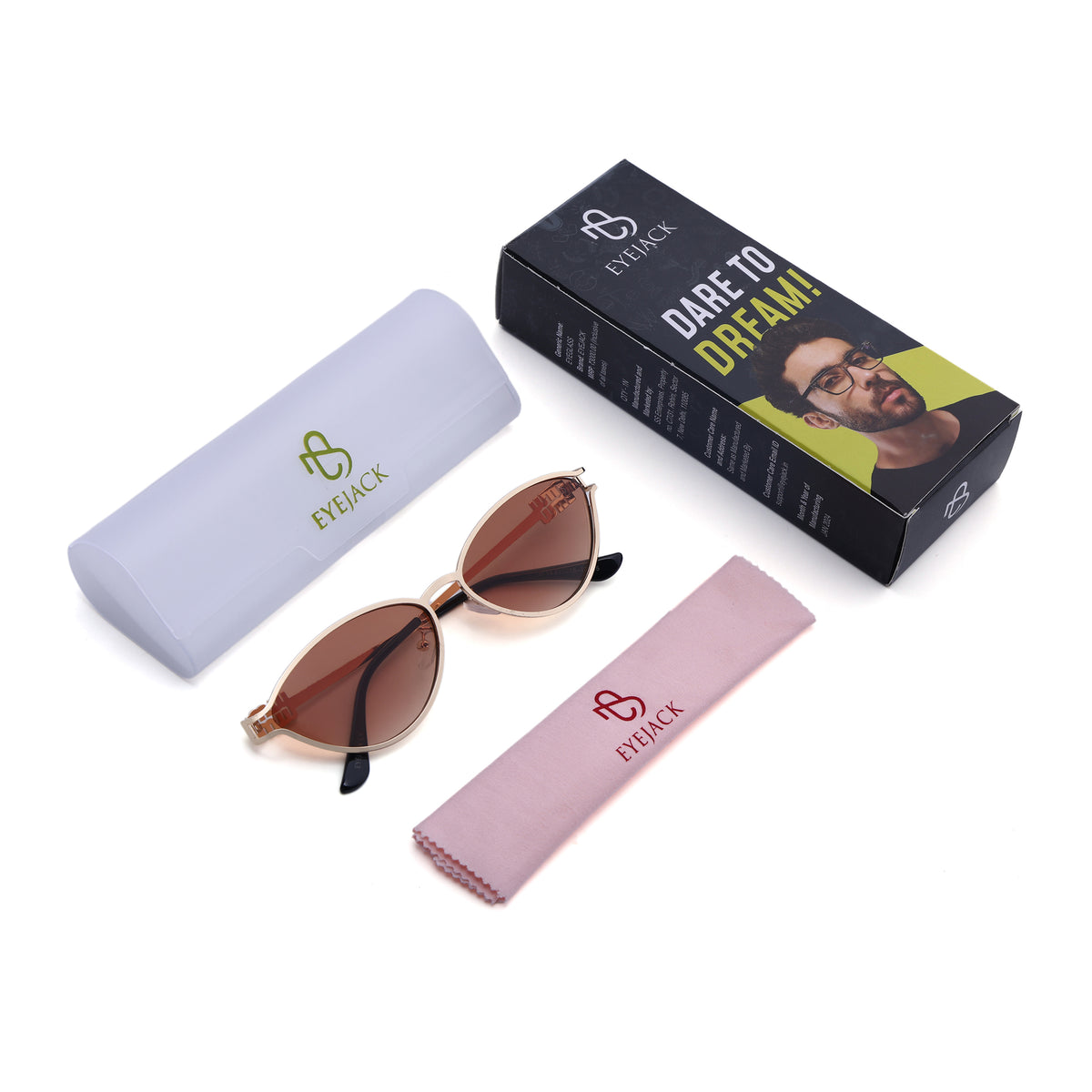 Curve I Golden Cateye Sunglasses for Women (5114CL2581)