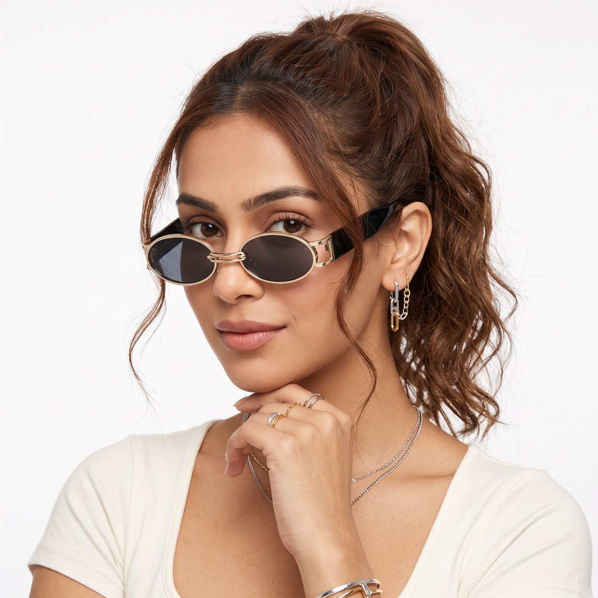 ARC I Golden Oval Sunglasses (5115CL2577)