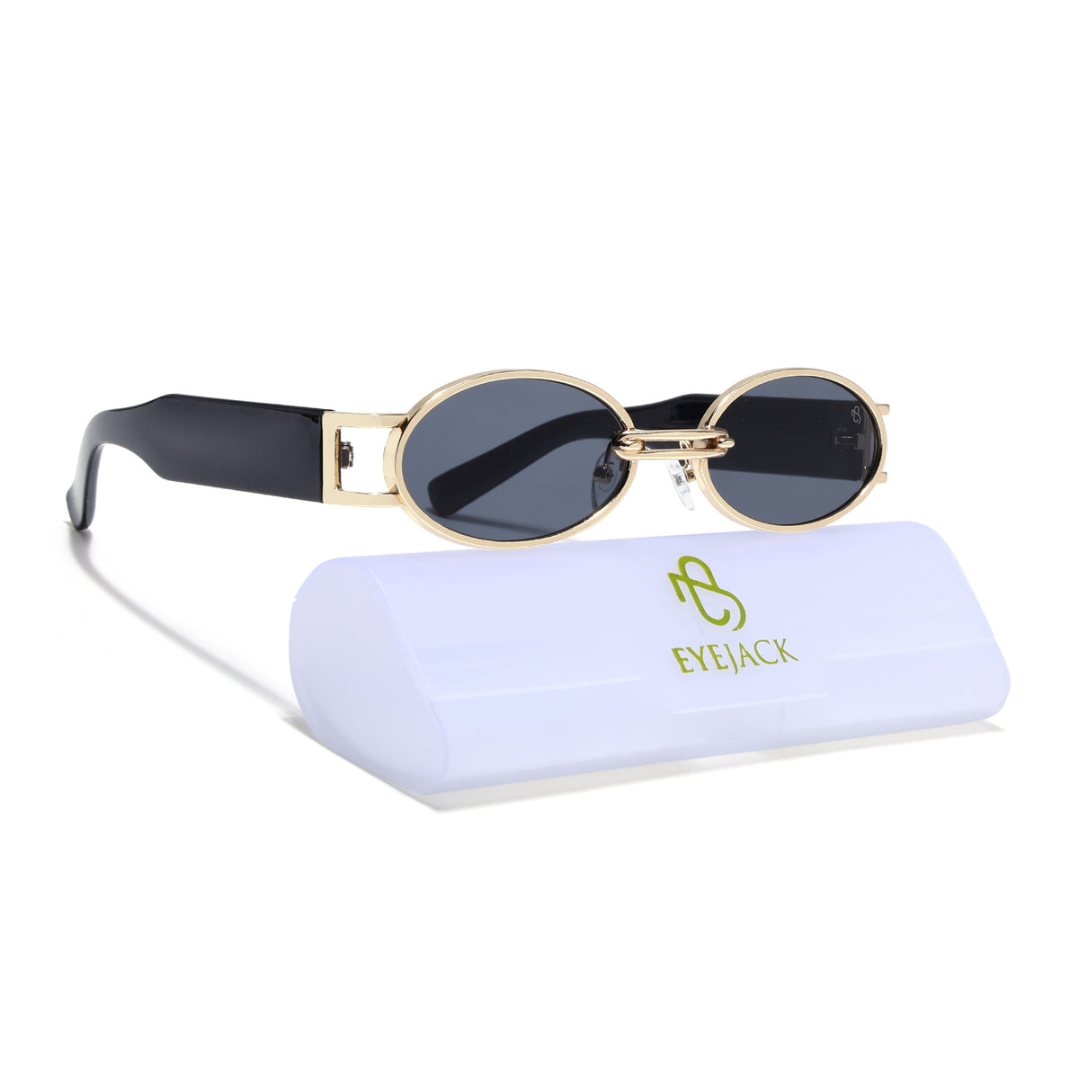 Eyejack Golden Oval Sunglasses for Men & Women (5115CL2577)