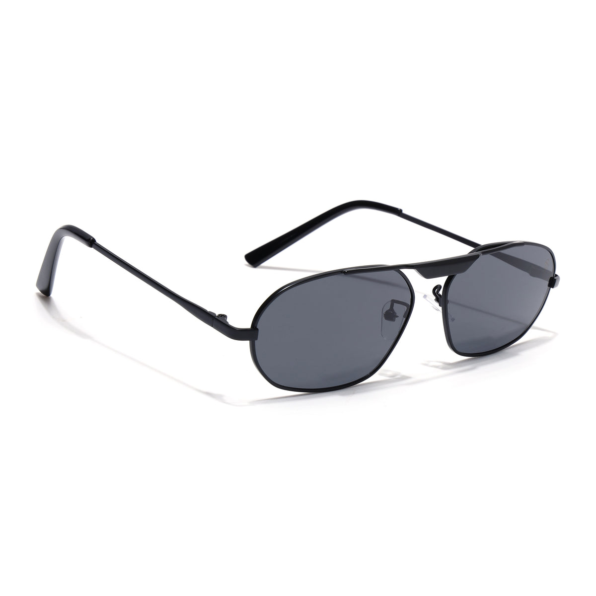 Eyejack Black Rectangle Sunglasses for Men & Women (5116CL2571)