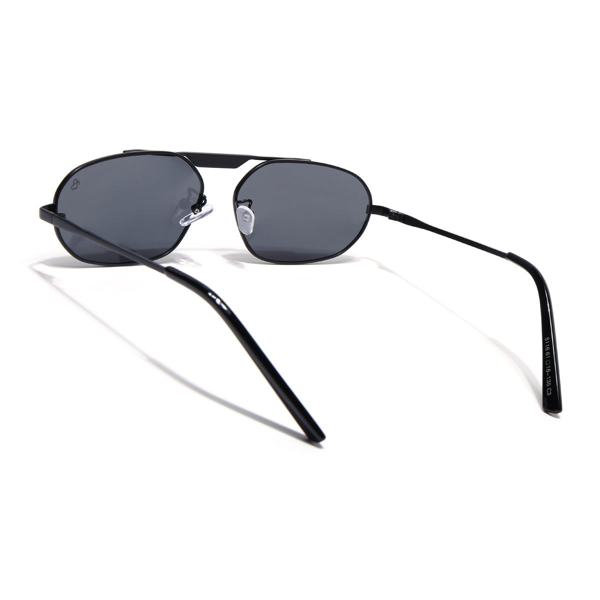 Eyejack Black Rectangle Sunglasses for Men & Women (5116CL2571)