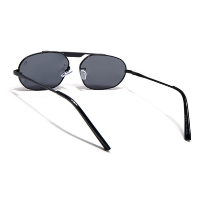 Eyejack Black Rectangle Sunglasses for Men & Women (5116CL2571)