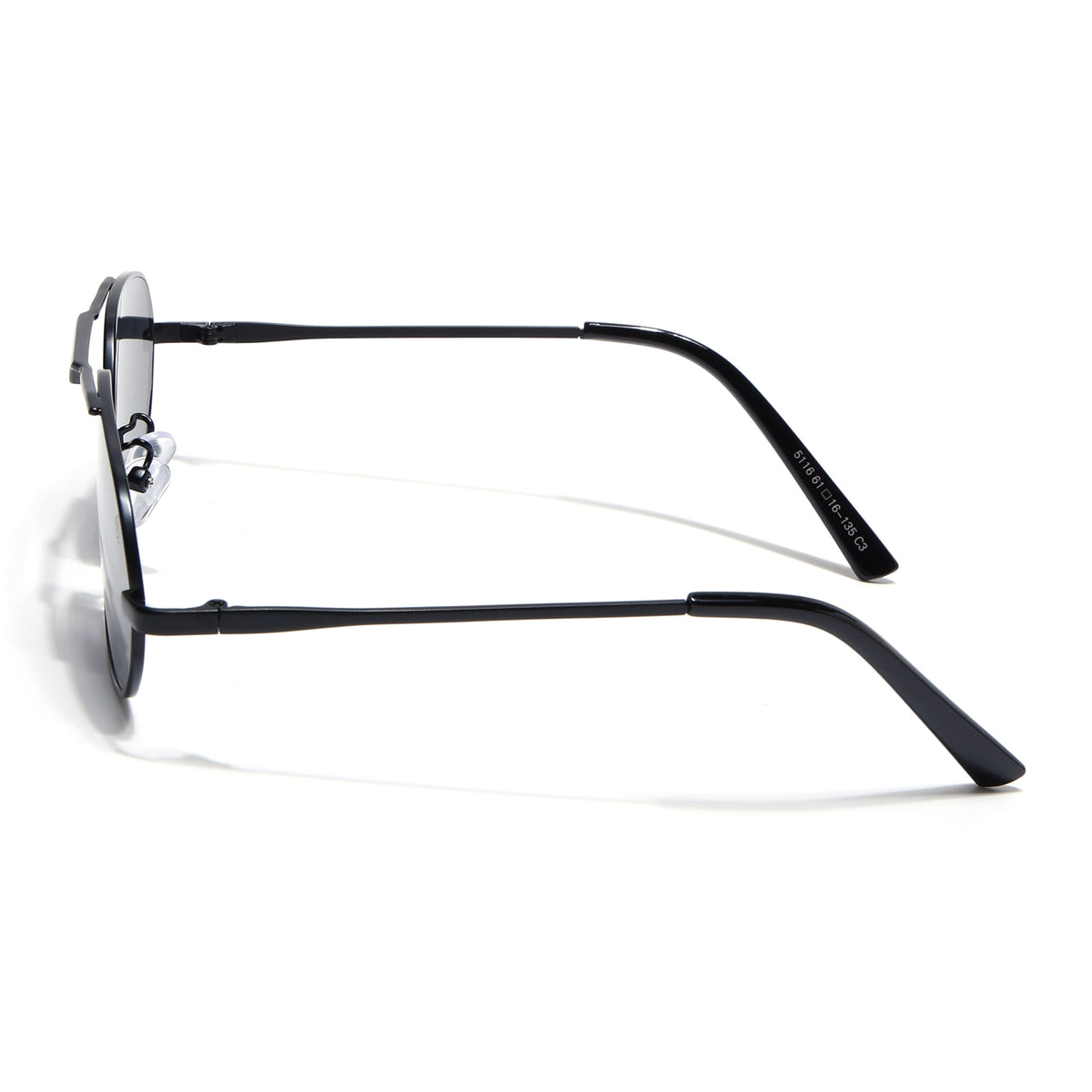 Eyejack Black Rectangle Sunglasses for Men & Women (5116CL2571)