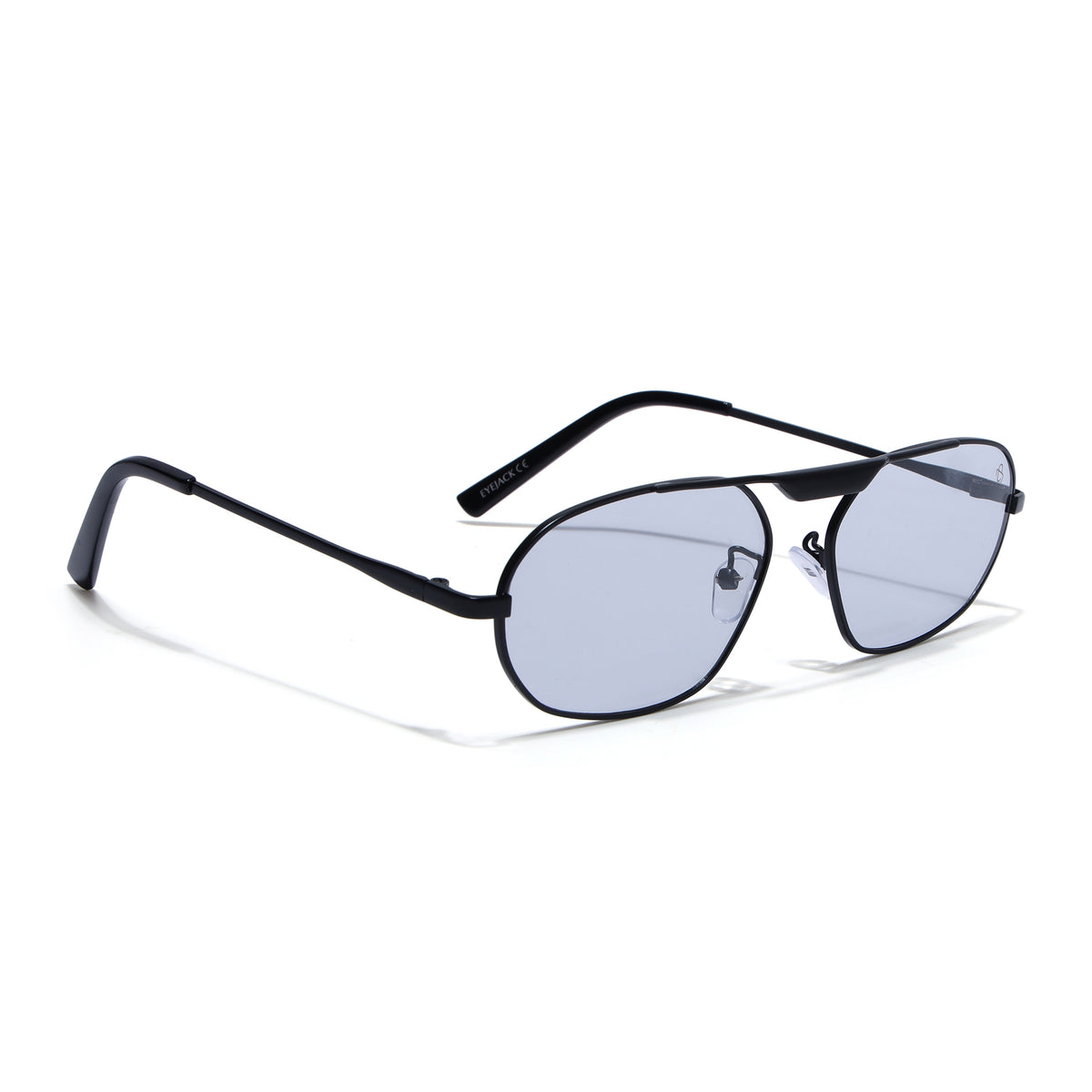 Eyejack Black Rectangle Sunglasses for Men & Women (5116CL2572)