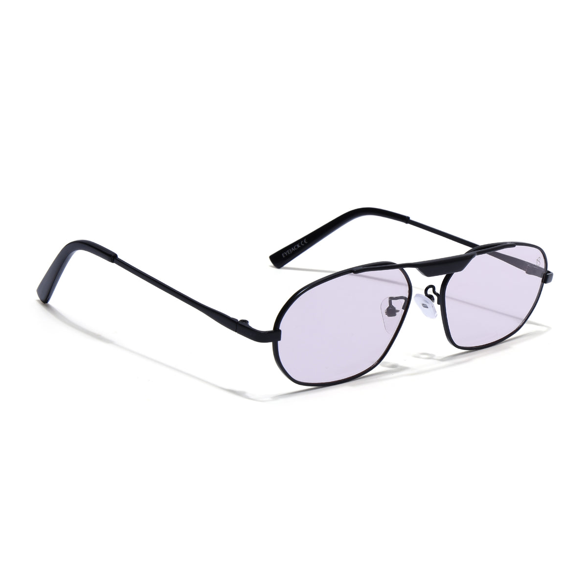 Eyejack Black Rectangle Sunglasses for Men & Women (5116CL2573)